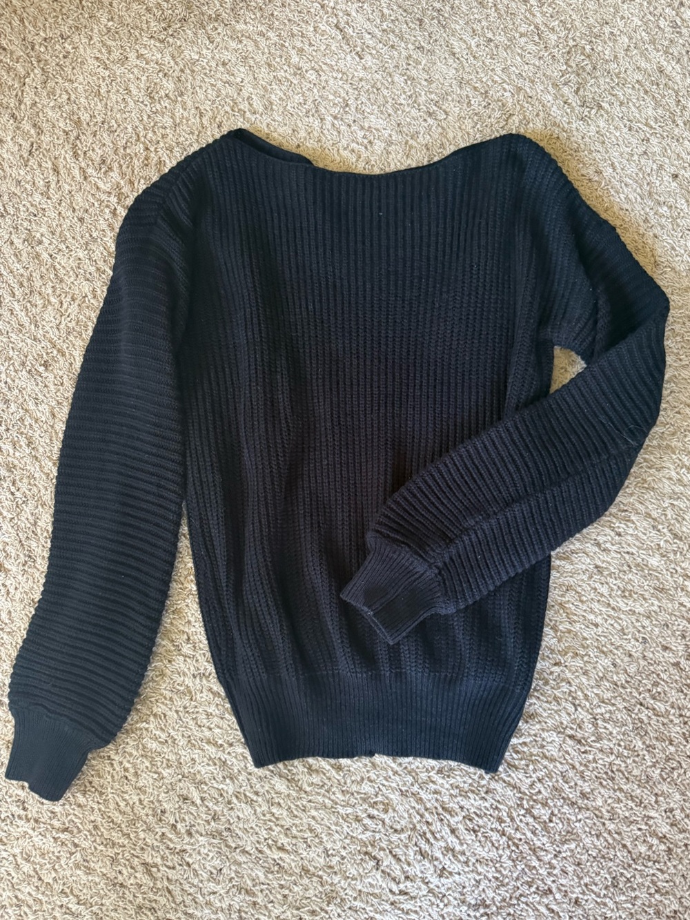 Classic Black Women's Ribbed Sweater Dress